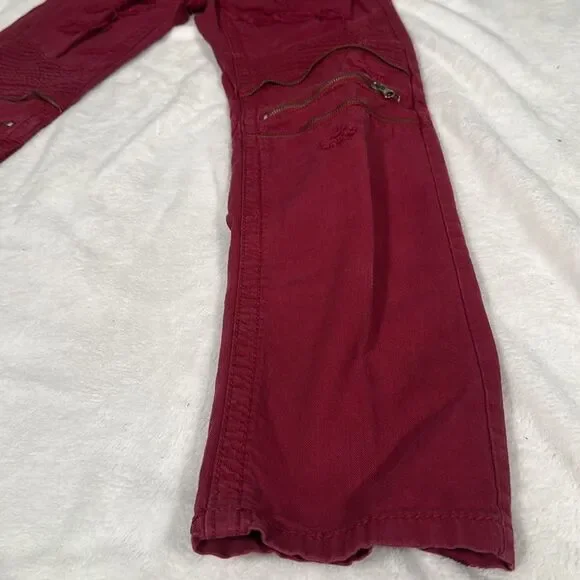 Smoke Rise Distressed Red Jeans - Picture 2 of 5